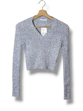 Kendall Lane Static Knit Cropped Sweater Size L